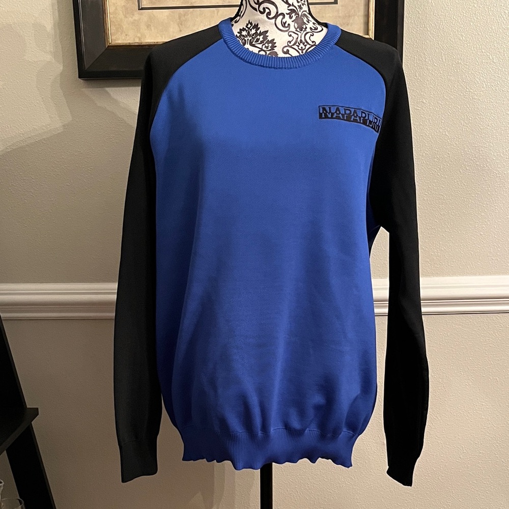 Napapijri Men's Crewneck Pullover in Blue and Black